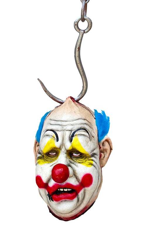 Ghoulish Productions Decapitated Chunky Clown, Decoración Colgante de Cabeza de Payaso Decapitado, Decoraciones Colgantes de Payasos Ideal para Decorar tu Casa o Casas de Terror de Halloween