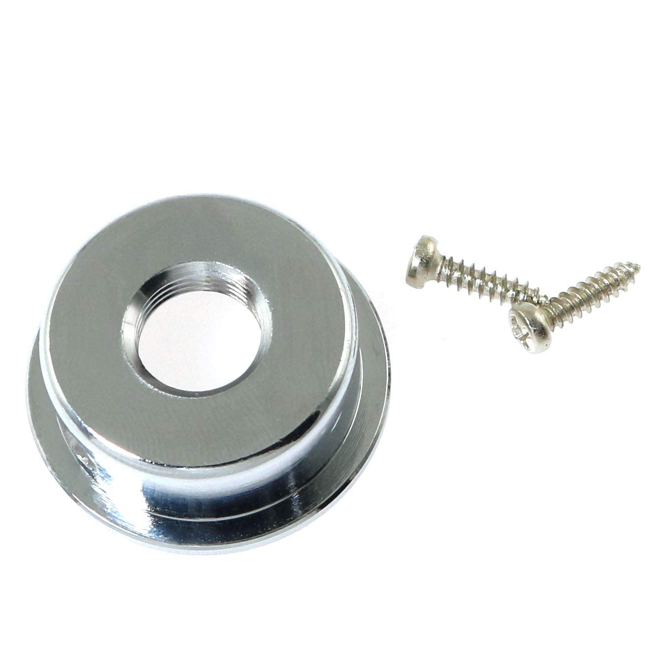 MEETOOT Placa de salida de guitarra eléctrica cromada plateada para conector Fender Telecasters de 6,35 mm