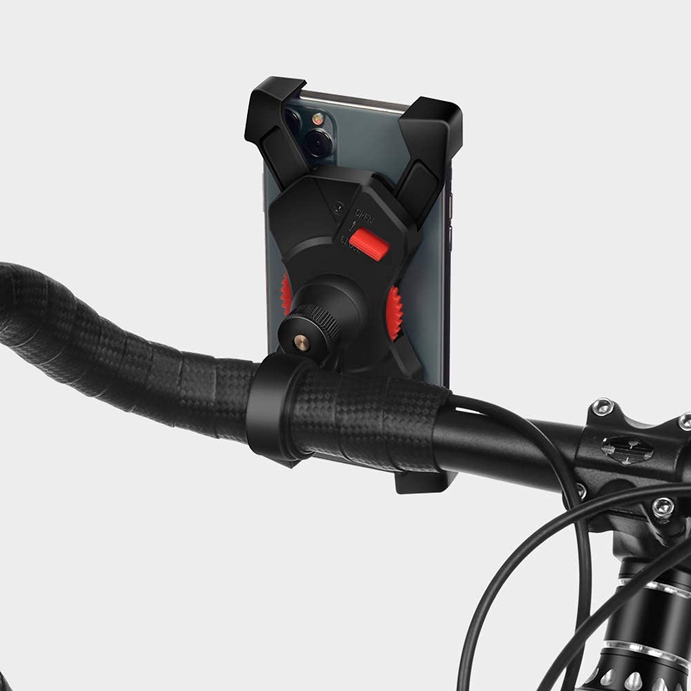 Grefay Soporte Movil Bicicleta, Soporte Universal Manillar Motocicleta para 3.5"-6.5" Smartphones con Rotación 360°