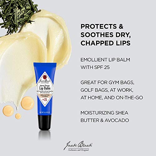JACK BLACK - Bálsamo labial terapia intensiva SPF 25 - Antioxidantes de té verde, tratamiento de larga duración, protección UVA y UVB de amplio espectro, 0.25oz lip balm