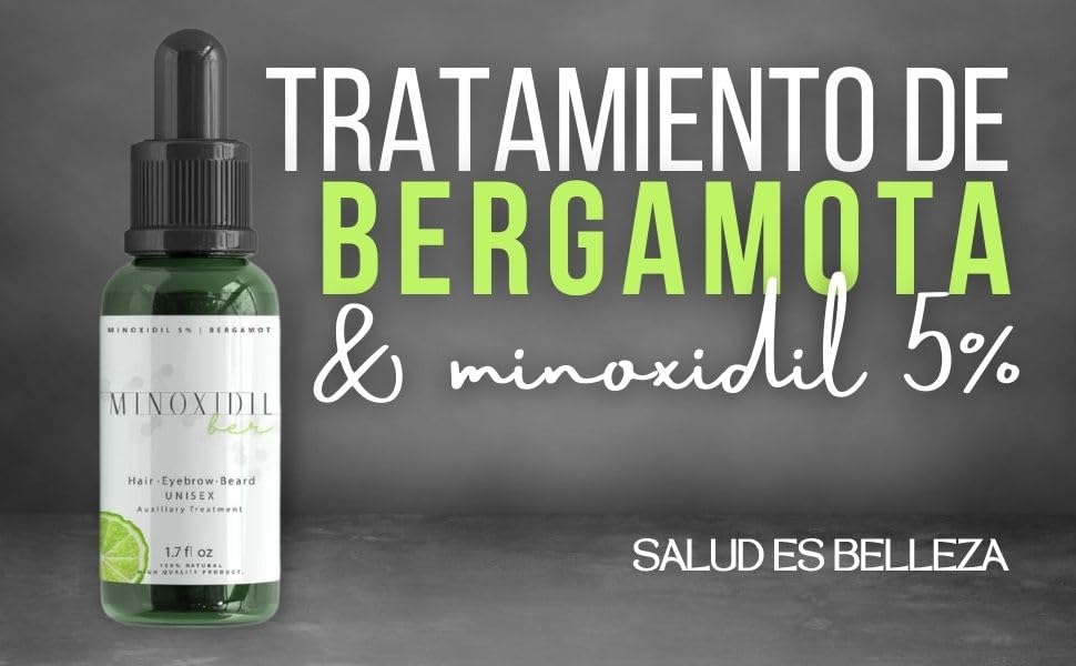 Set de Espuma y Tratamiento Minoxidilber Negro con Minoxidil y Bergamota para Crecimiento de Barba y Cabello para Hombre