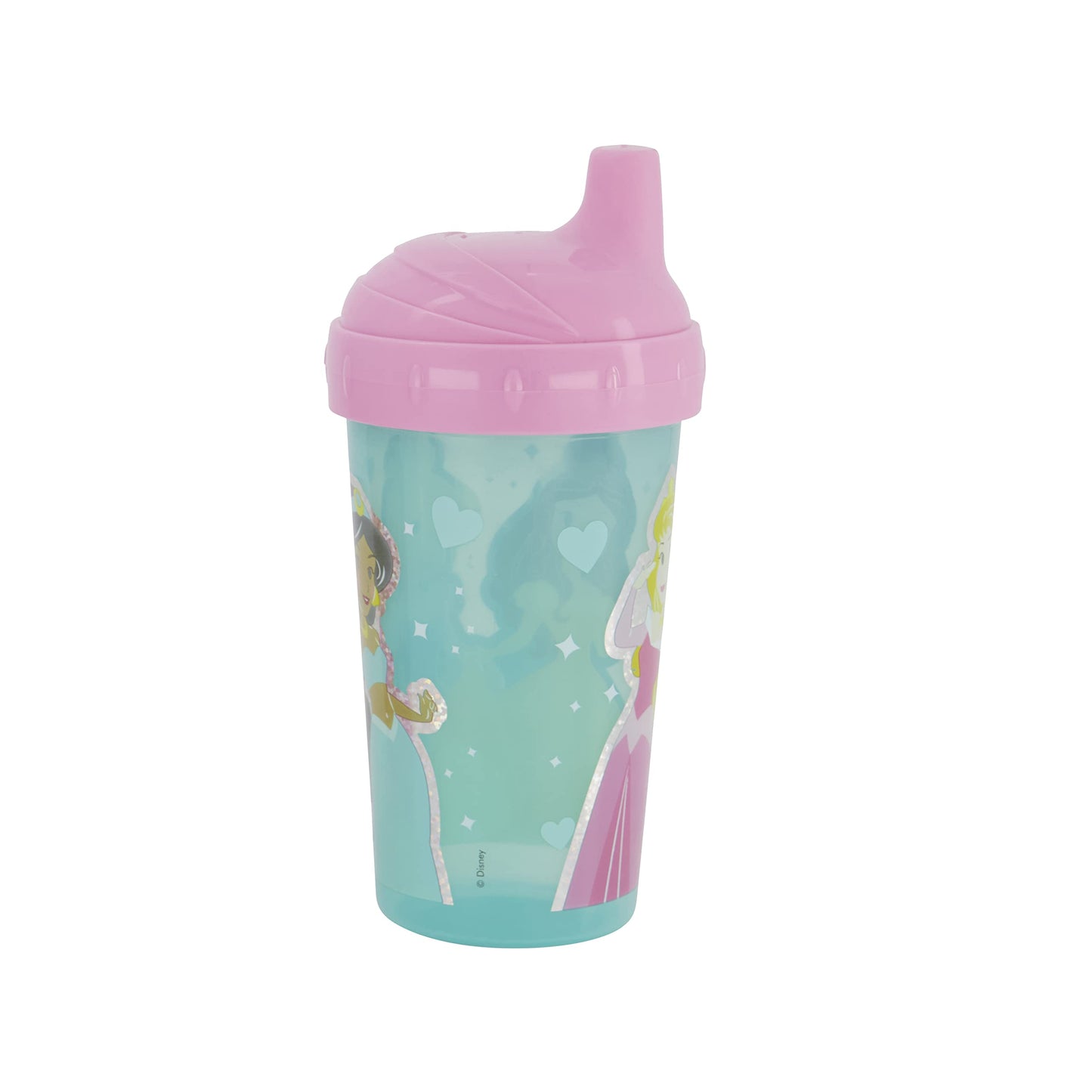 Disney - Vasos para sorbos para niñas | 10 onzas Princess Sipper Cup Pack de dos | Botella de agua de viaje azul duradera a prueba de fugas para niños pequeños