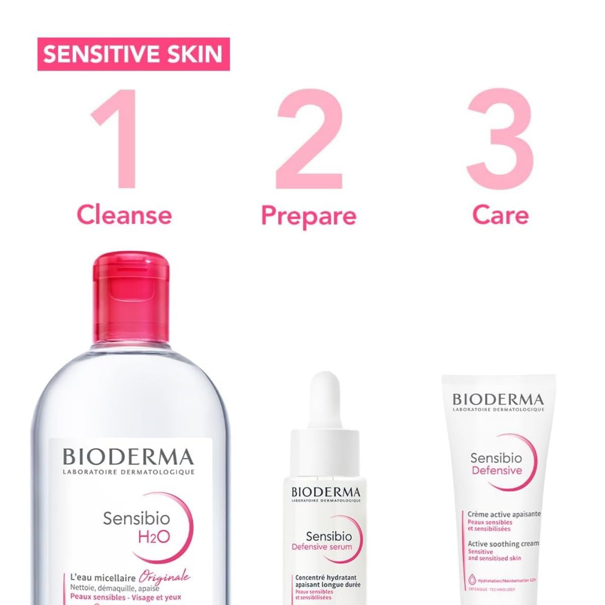Bioderma Crealine H2O Solution Makeup Remover Micellaire Demaquillante, 16.9 Oz