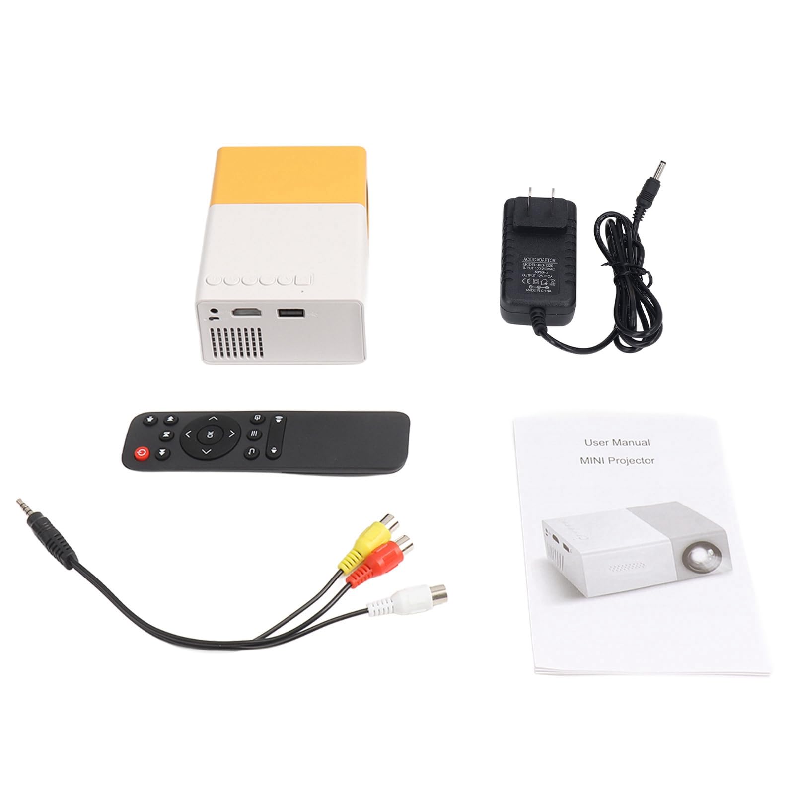 Mini de Video ciciglow Portátil con Altavoces Incorporados y Control Remoto para Exteriores y Hogar Inteligente Pantalla Grande 1920x1080