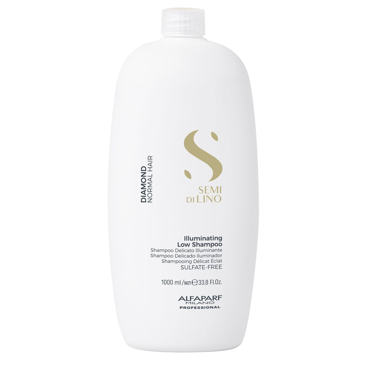 Alfaparf Milano Semi Di Lino Diamond Shine Illuminating Low Shampoo - Sulfate Free - For Normal Hair - SLS, Paraben and Paraffin Free - Safe on Color Treated Hair - Professional - 33.8 fl. oz.