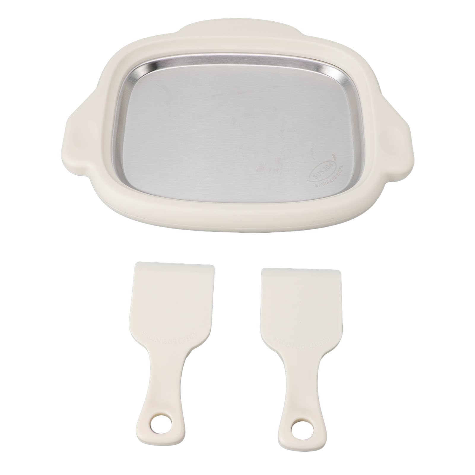 Máquina para Hacer Helados Instantáneos, Bandeja para Hacer Helados Enrollados Caseros, Máquina para Hacer Helados de Acero Inoxidable, Ideal para Hacer Helado de Frutas Fritas