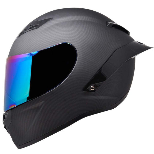 KOV Casco para Moto Integral KC1 Certificado Dot Estilo Carbono Deportivo (L)