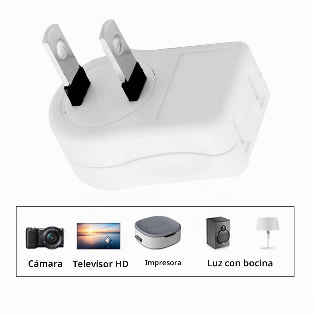 Adaptador de Corriente ChenYang Negro Compacto con Extensor de Enchufe NEMA 1-15P a NEMA 1-15R 90 Grados de 15A