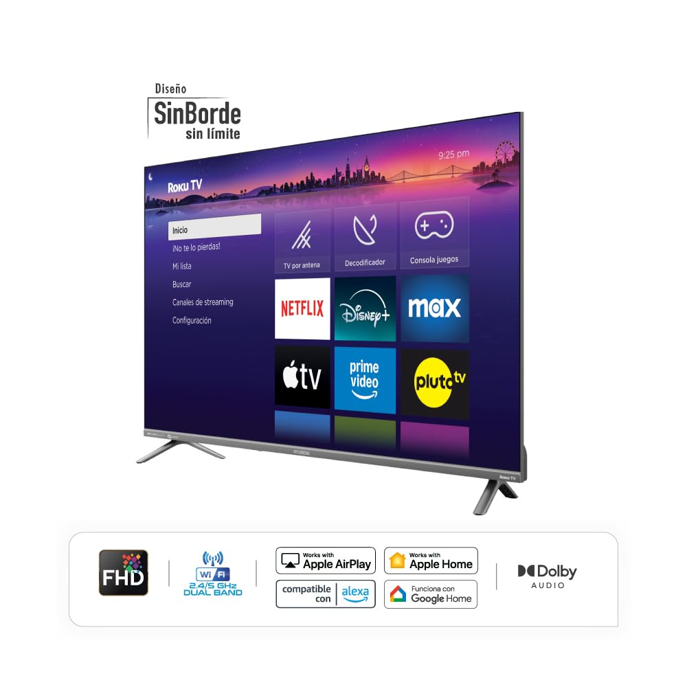 Televisión Pantalla 43 Pulgadas Hyundai Roku TV QLED FHD HYLED4327QR