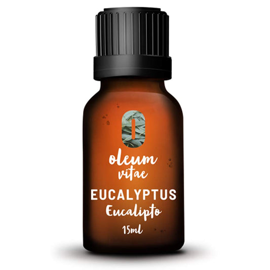 Aceite Esencial OLEUM VITAE Eucalipto Puro Orgánico 15 ml Certificado USDA ORGANIC Hecho en India