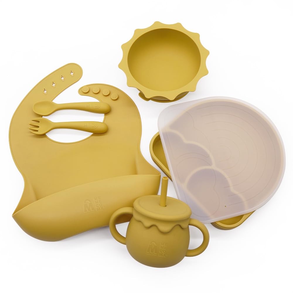 Me Co Mx Platos para Bebe - Alimentaci?n Complementaria Bebe, Cubiertos para Bebe, Platos Bebe, Plato para Bebe, Set de Alimentaci?n para Beb?, Set de 6 Piezas