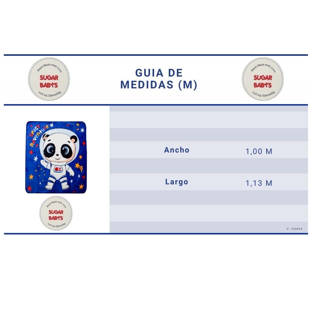 Cobija para Bebe, Calientita con Forro de Borrega, 1 M X 1.13 M, Increíbles Estampados. (Oso Space)
