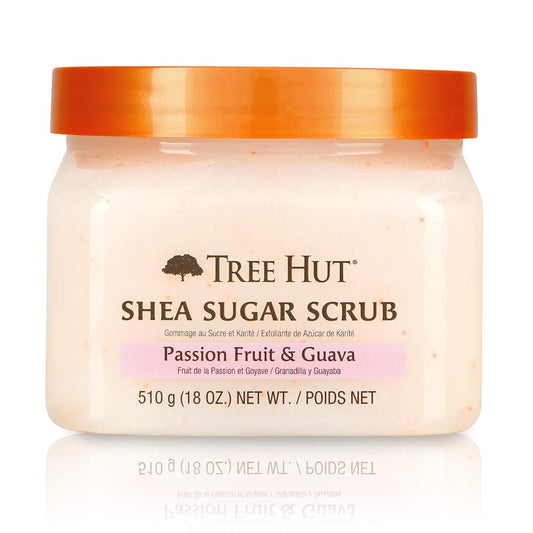 Exfoliante de Azúcar de Karité Tree Hut Fruta de la Pasión y Guayaba Hidratante Ultra Nutritivo para Cuidado Esencial del Cuerpo