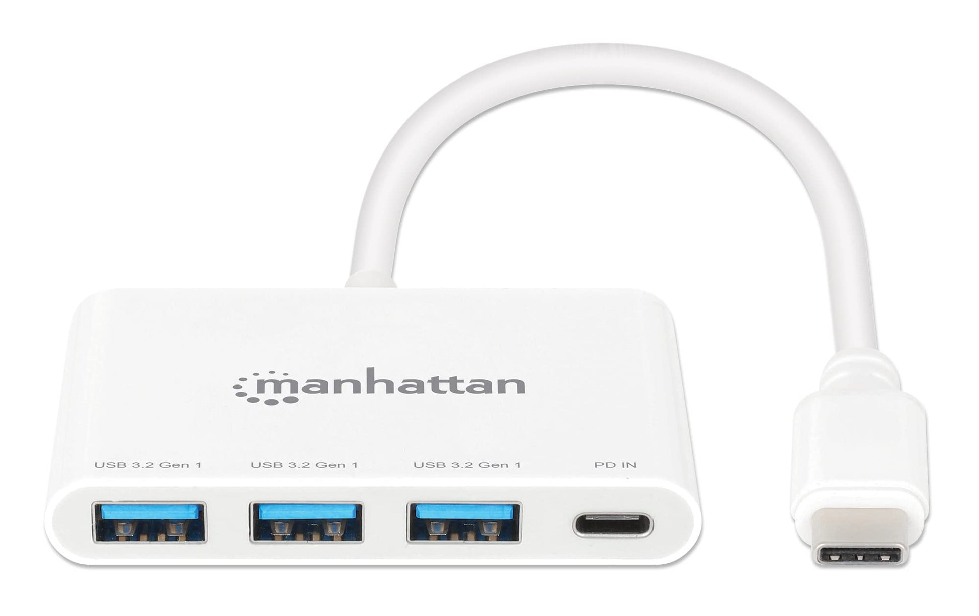 Manhattan 168434 - Hub USB-C 3.2 Gen 1 de 3 Puertos con Carga de 100 W