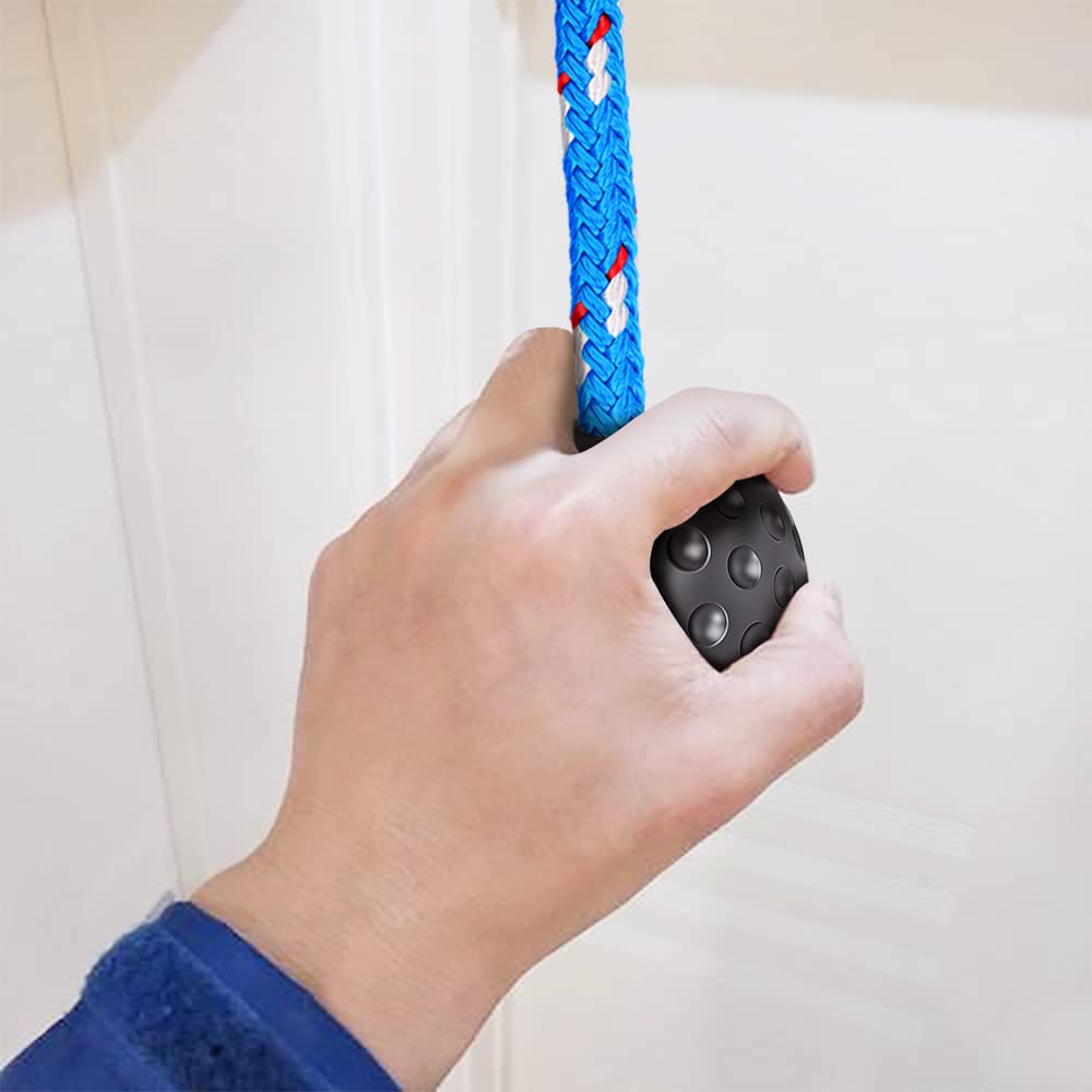 BeneLabel Equipo de parque infantil, campo de obstáculos ninja para niños, 2 piezas, obstáculos colgantes con 2 mosquetones de seguridad triangulares, agarre de bola de plástico, barras de overol para niños