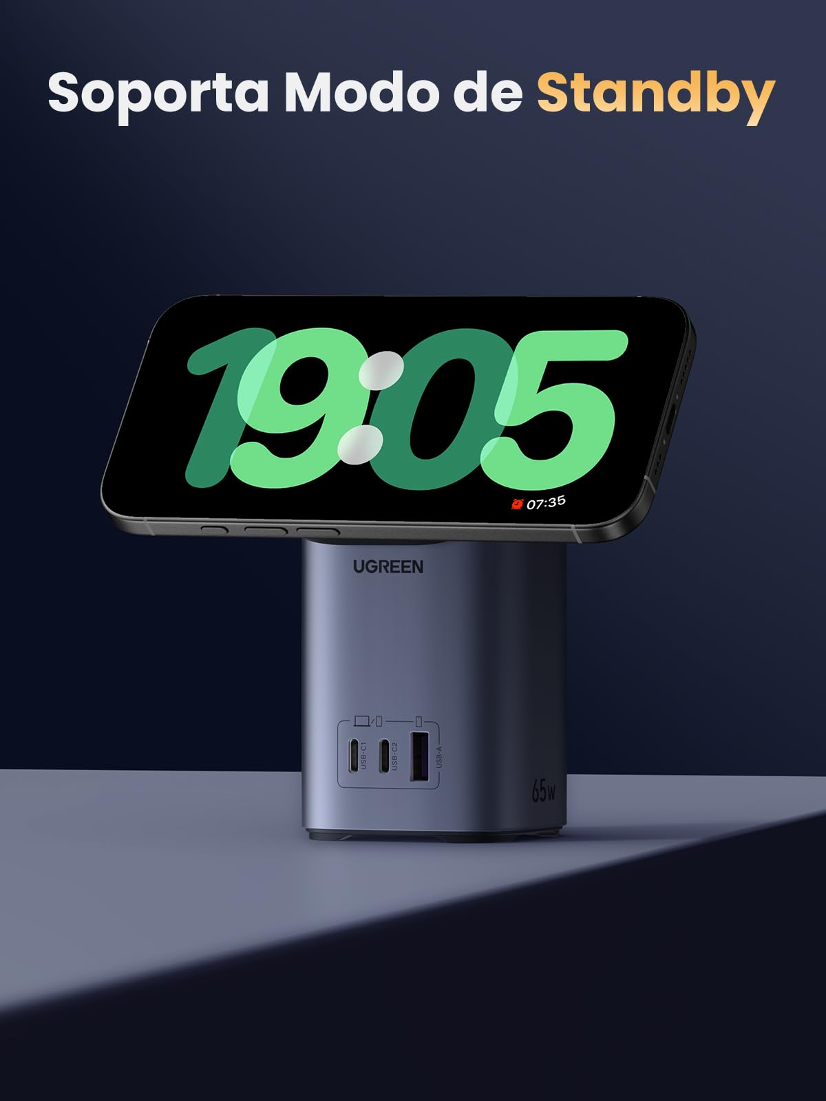Cargador Inalámbrico UGREEN 15W Qi2 Certificado Blanco con Estación de Carga Magnética 4 en 1 para Múltiples Dispositivos