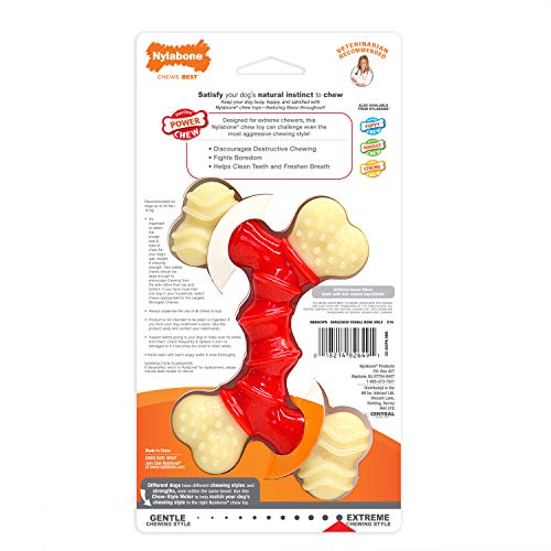 Juguete de Perro Nylabone Naranja y Blanco sabor Tocino