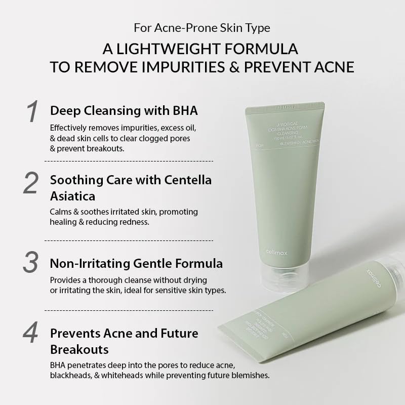 Celimax - Ji Woo Gae Cica BHA Acne Foam Cleansing