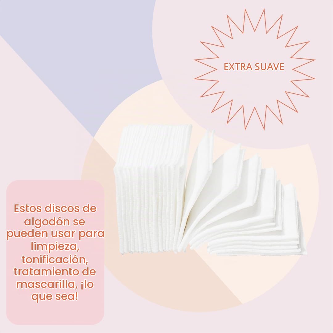 Almohadilla de Algodón Premium 100% Orgánico Auténtico Blanca Sin Blanquear ni Tratar