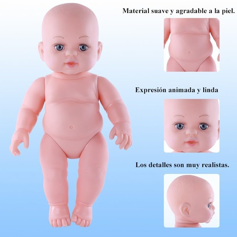 AUXTOO - Reborn Doll Muñeca De Silicona para Baño, Contiene Ropa Y Chupetes, Regalos del Día del Niño para Regalos De Cumpleaños (Abrigo Rosa)