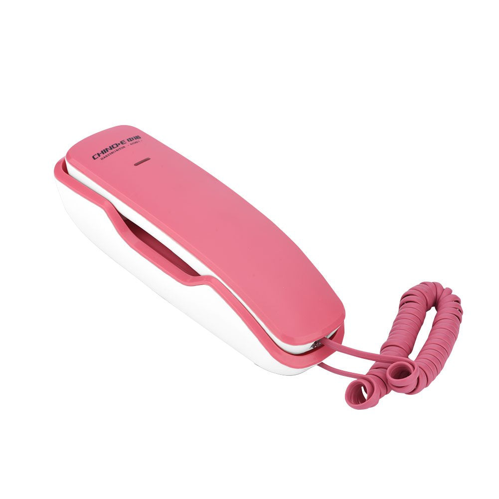 Tosuny Telefono de Pared o Sobremesa,Telefono Fijo Rosa Telefono Mini Tlefono Fijo para Casa