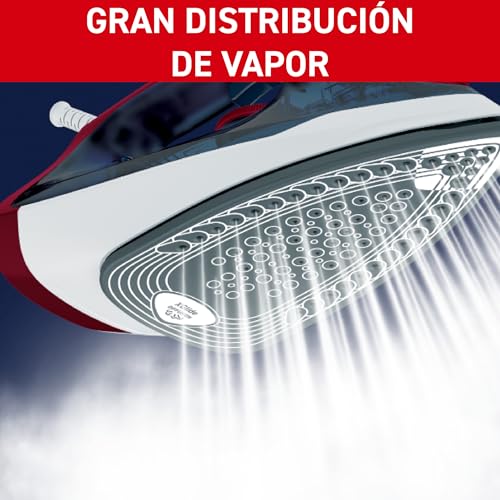 Plancha de Vapor T-FAL Navy Vino Suela de Cerámica True Ceramic Glide Planchado Rápido