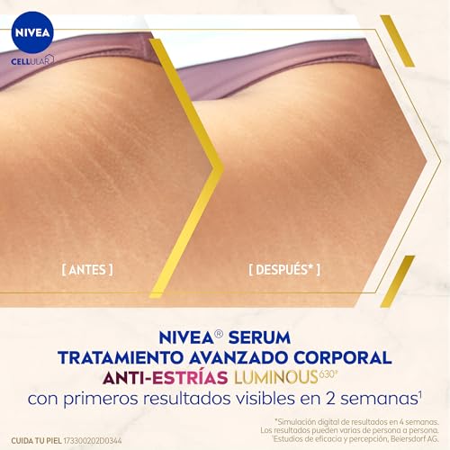 NIVEA Serum tratamiento avanzado Luminous630 anti-estrías (100 ml) 48 horas de humectación profunda y piel suave