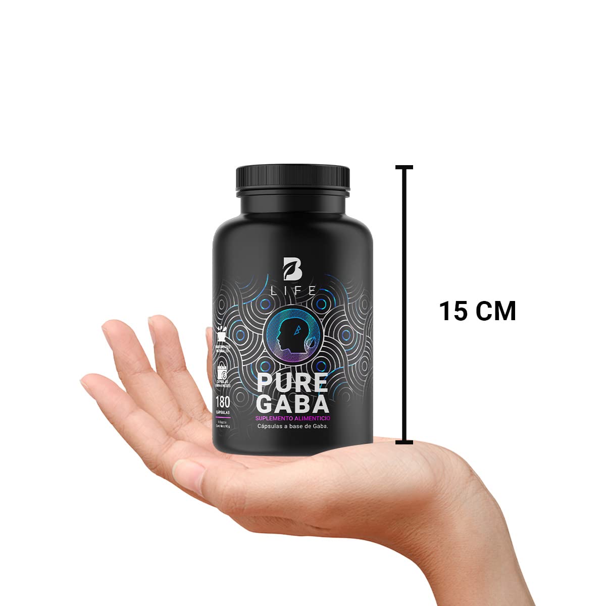 Gaba 500mg de 180 Cápsulas. Ingredientes naturales: Ácido Gamma Aminobutírico. Pure Gaba B Life.