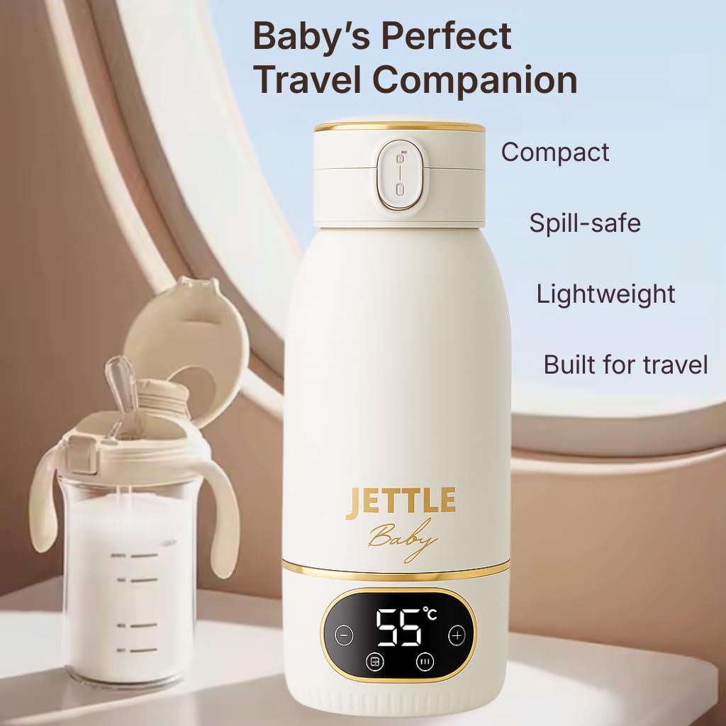 Calentador portátil de leche para bebé, sin cable, recargable, calentador de biberones para leche materna, fórmula y agua, control de temperatura seguro para bebés, listo para viajar, 500 ml