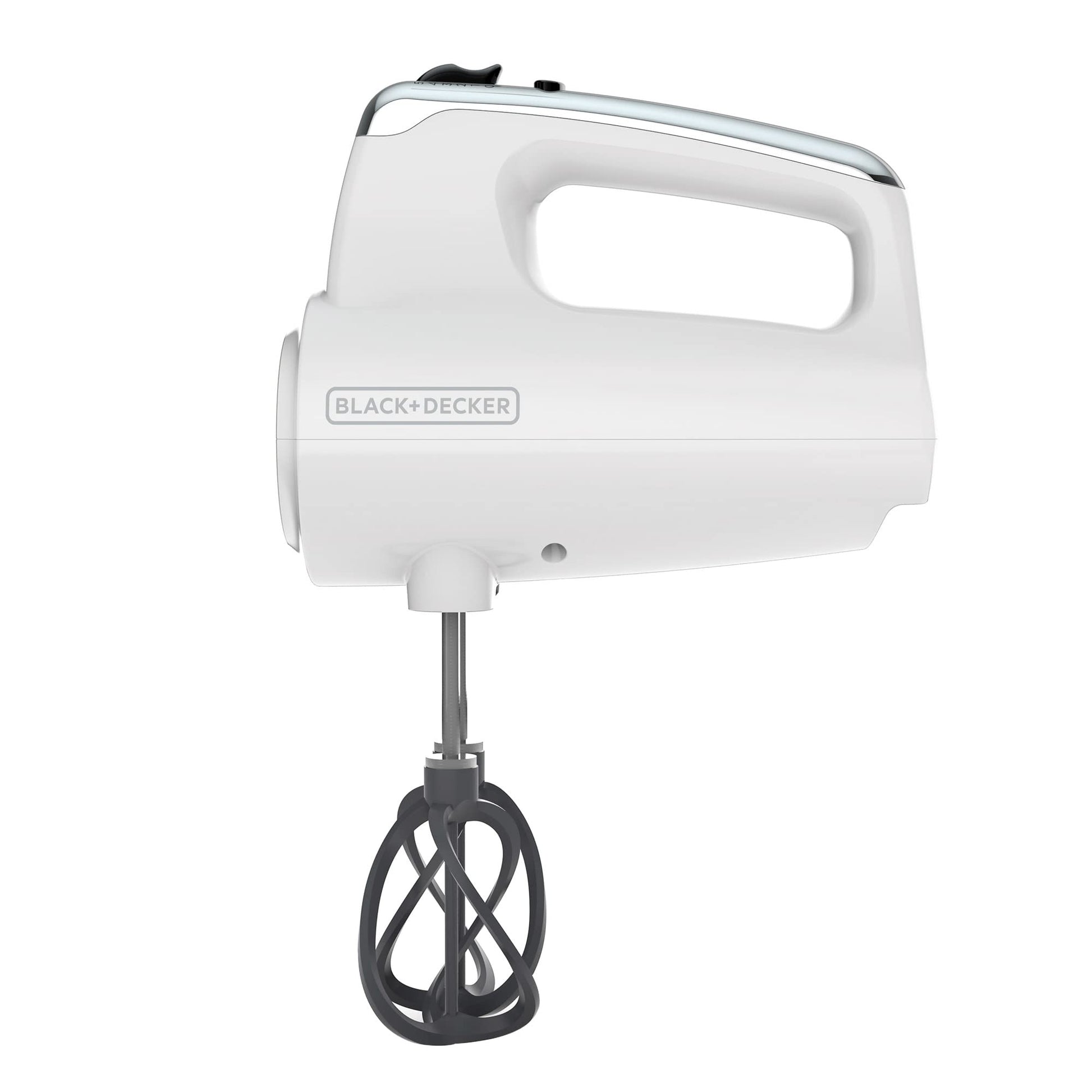 Black+Decker Batidora de mano con diseño único aspas en espiral color blanco MX600W-LA