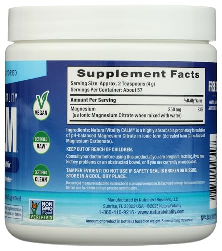 Mezcla de Bebida de Magnesio Natural Vitality Original 8 Onzas