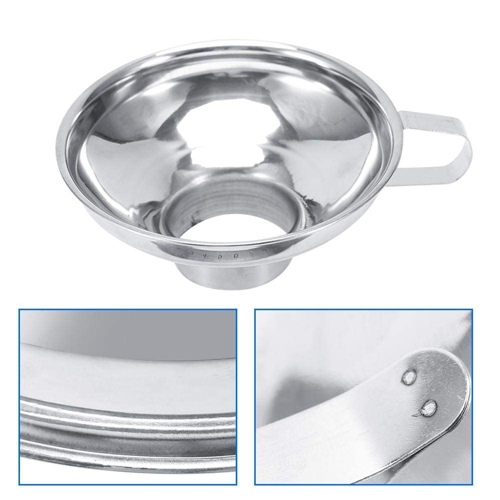 Embudo de Acero Inoxidable Hogar Ancho de la Boca con Mango Metal Pequeño para Utensilios de Cocina