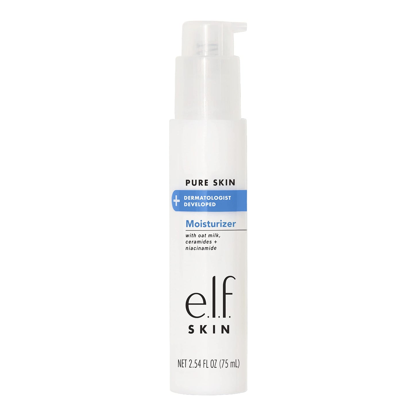 e.l.f. Pure Skin Moisturizer, Creamy & Weightless Daily Moisturizer For A Hydrated-Looking Complexion, Made with Oat Milk, Allantoin & Niacinamide, 2.54 fl oz