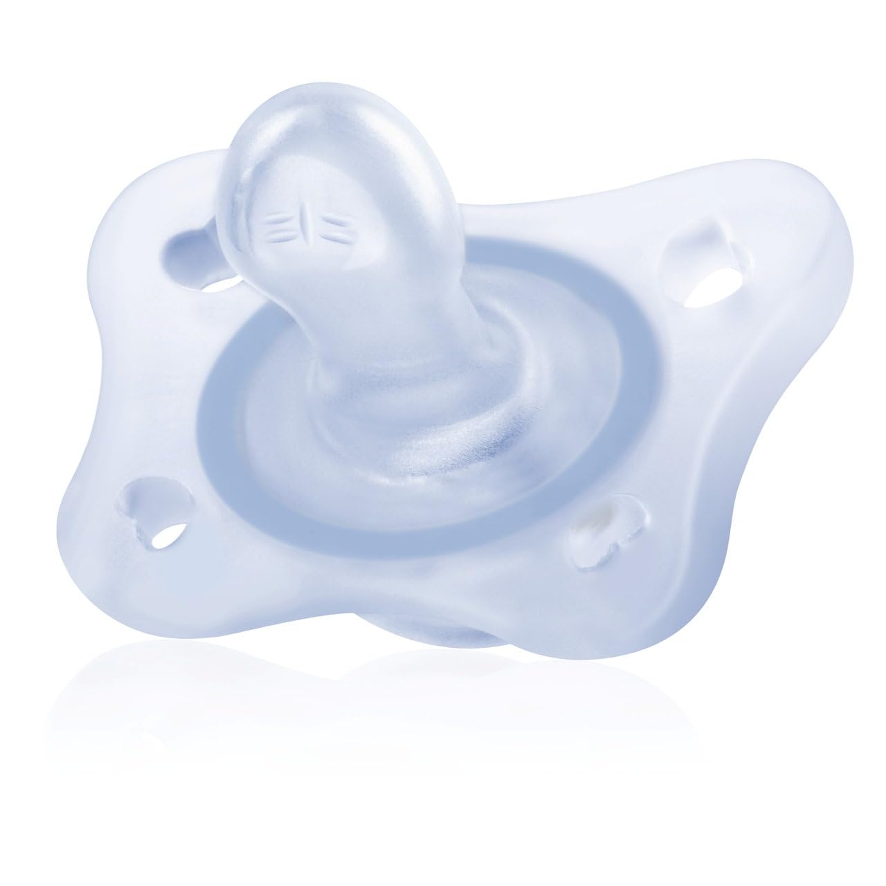 Chicco PhysioForma Chupete de Silicona 0-2 Meses, Apoyan la Respiración Fisiológica y Favorecen el Desarrollo Correcto de la Boca del Bebé, Pack 2 Piezas, Azul'