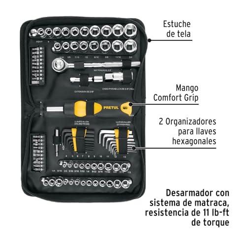 Juego de Herramientas Pretul 83 Piezas para Mecánica