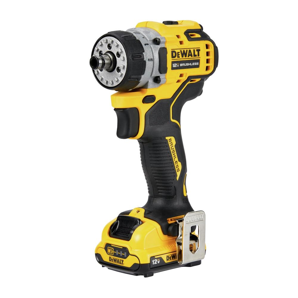 DEWALT 12V MAX* XTREME Kit de taladro/destornillador 5 en 1 sin escobillas, múltiples cabezales de cambio rápido, transmisión de 2 velocidades (DCD703F1)