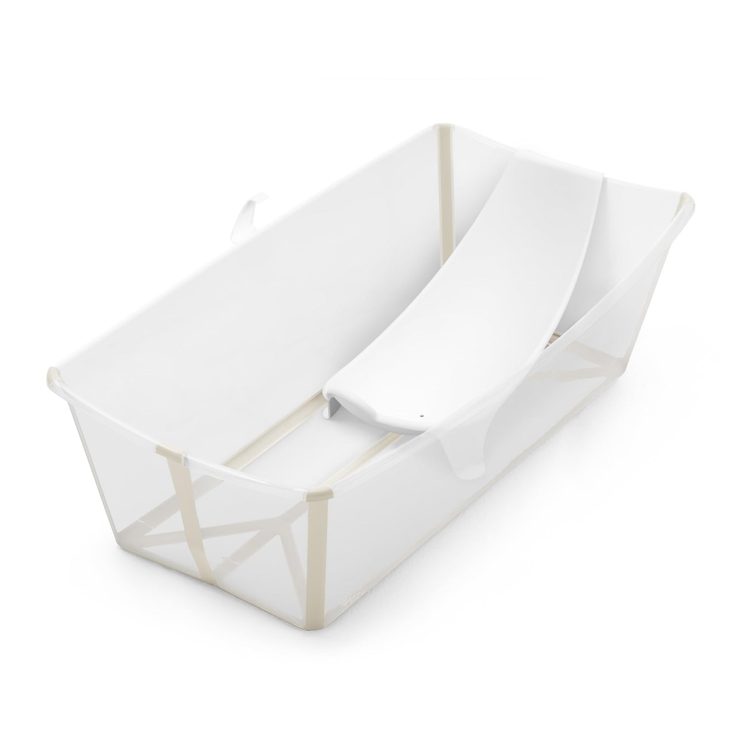 Stokke Flexi Bath XL Bundle, Sandy Beige - Bañera plegable para bebé + Soporte para recién nacido - Ideal para edades 0-6 - Duradera y fácil de guardar
