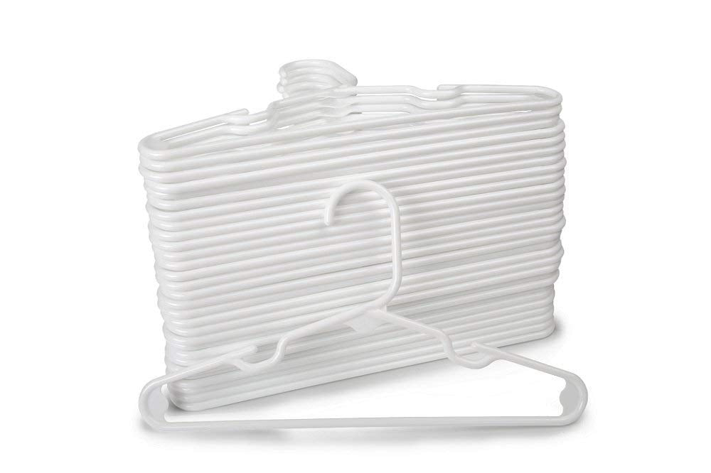 1InTheHome - Juego de 30 perchas blancas para bebés, niños pequeños, niños (paquete de 30)