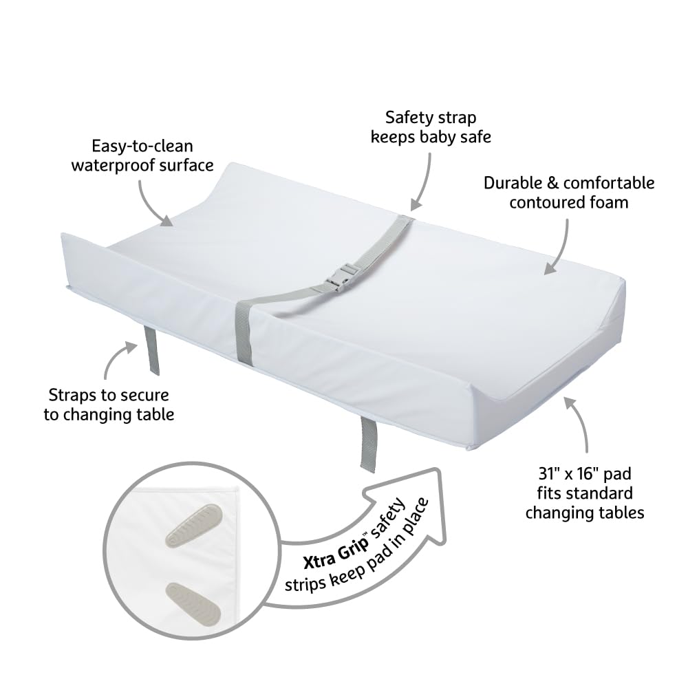 Cambiador de Pañales Munchkin Blanco Tela Impermeable con Agarre Seguro