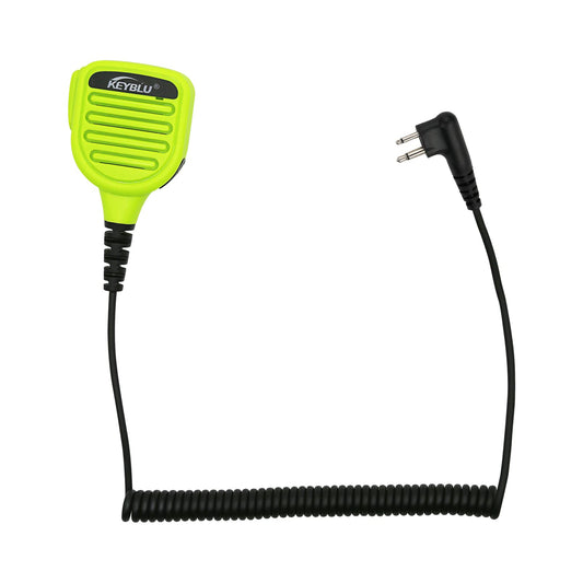 KEYBLU - Micrófono de bocina de hombro CP200D, radio de dos vías, de dos pines, impermeable, con conector de audio de 3.5 mm, compatible con walkie talkie Motorola CP200, CLS1410, CLS1110 y RDM2070D (para Motorola, verde).