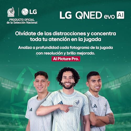 LG Pantalla 55 Pulgadas QNED EVO AI QNED85 4K Smart TV webOS 2025 55QNED85ASG |Sistema Operativo webOS | Identificación de Voz AI | 120Hz| Dynamic QNED Color | Dolby Atmos Channels | FreeSync