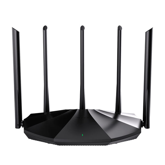 Tenda WiFi 6 AX1500 Smart WiFi, Router WiFi 6 de Doble Banda, 5 Antenas de Alta Ganancia de 6dBi, 3 Puertos LAN Gigabit, WPA3+OFDMA+MU-MIMO, RX2Pro (Negro)