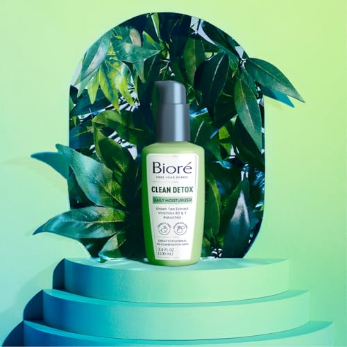 Bioré, Clean + Purificante Humectante Facial, para piel sensible, libre de fragancia, uso diario, 100 ml