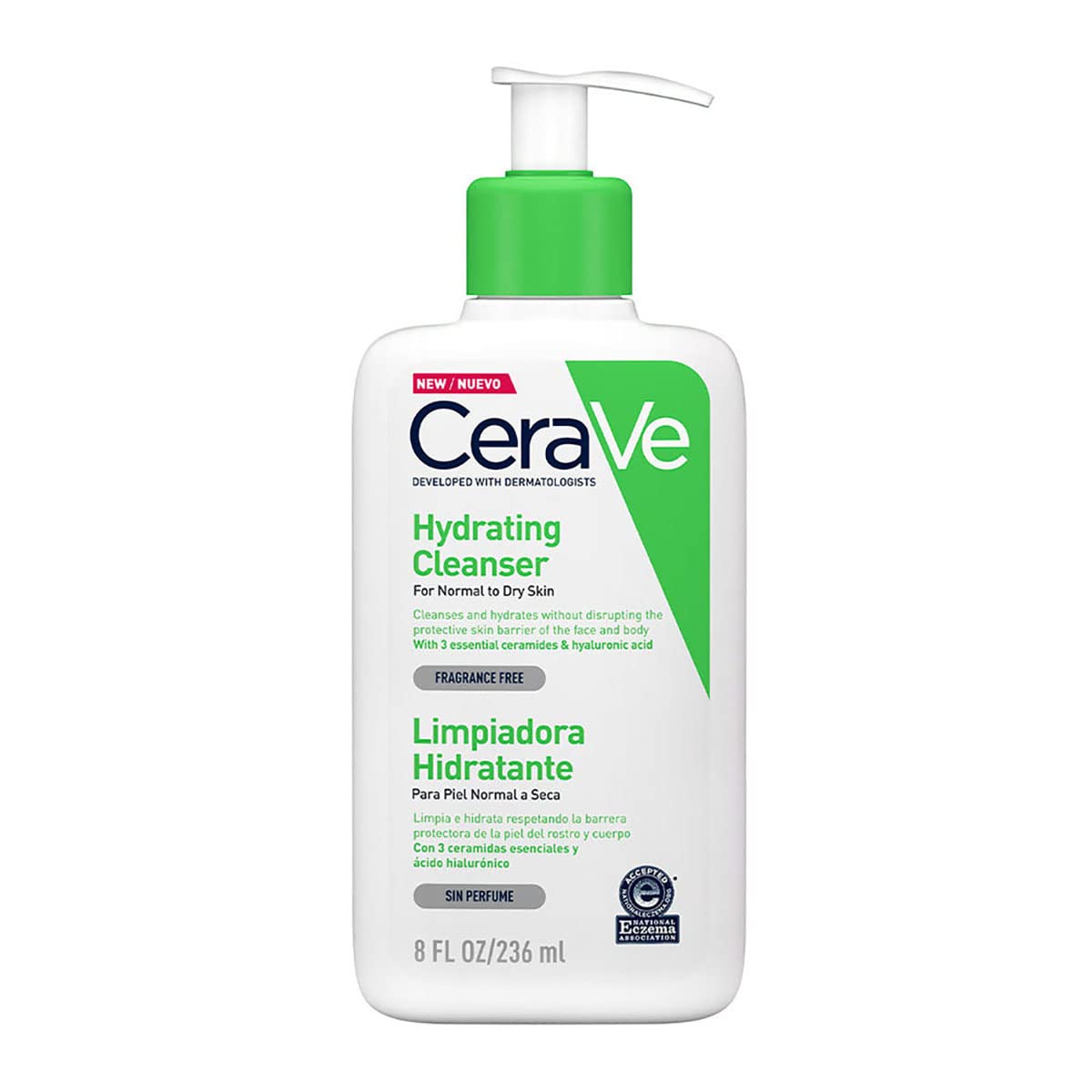 CeraVe Loción Hidratante de Rostro |52ml| Hidratante facial de noche con textura ultraligera | Libre de fragancia + Limpiadora Hidratante |237ml| Limpiador facial diario para piel seca
