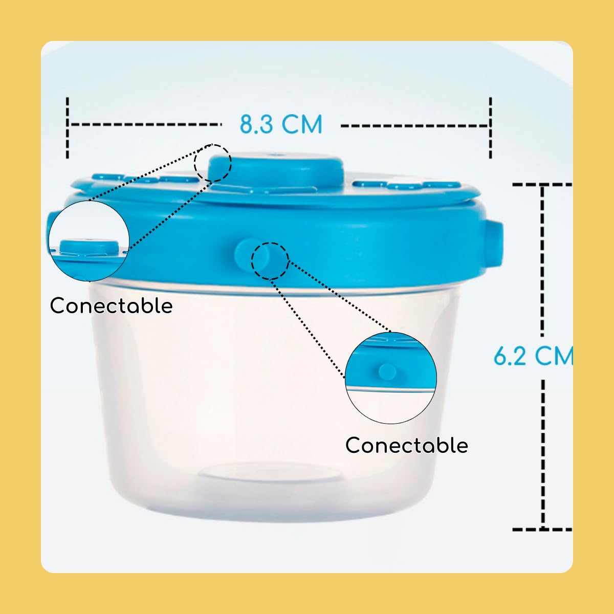 Seviete 4 Pack de Contenedores para Bebe. Recipientes para Alimentacion de Bebe. Libres de BPA. 100% Hermeticos. Incluye 2 cucharas para alimentacion. 4x120ml. Multicolor.