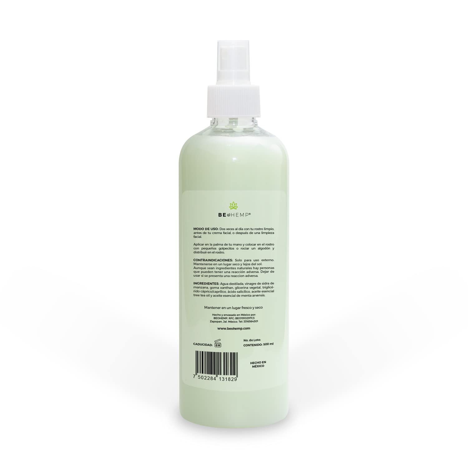 Loción facial astringente antiacné con ácido salicílico 500 ml