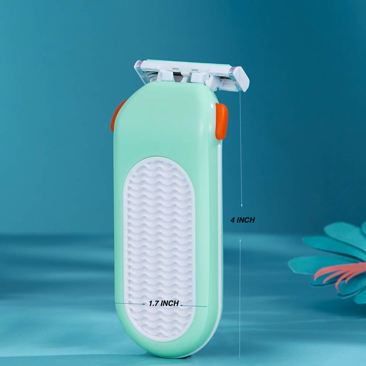 Maquinilla de afeitar portátil para mujer, 3 cuchillas de afeitar, cómodo deslizamiento, para manos faciales, piernas, zona de bikini, 6 recargas, verde