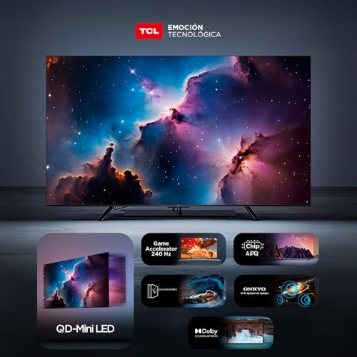 Smart TV TCL QLED 4K 98" Google Assistant y Alexa con MiniLED y Dolby Atmos