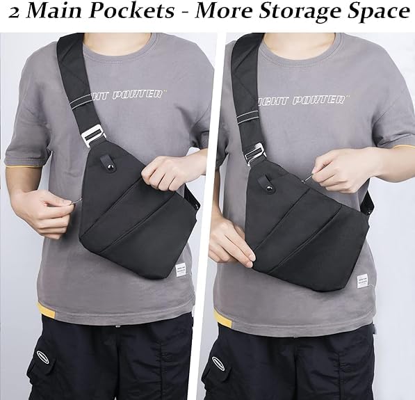 CXJYSD Bolso De Hombro De Viaje Personal, Bolso Cruzado Antirrobo Con Múltiples Bolsillos, Bolso Cruzado Ligero Para Deportes De Viaje Al Aire Libre Para Hombres Y Mujeres (negro-03)
