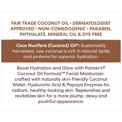 Palmer's Coconut Water Facial Moisturizer for Unisex, 1.7 Ounce